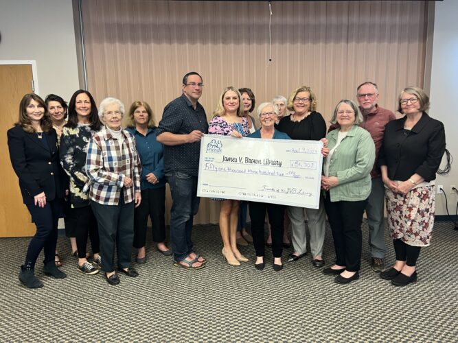 Friends of the James V Brown Library share appreciation for gifts